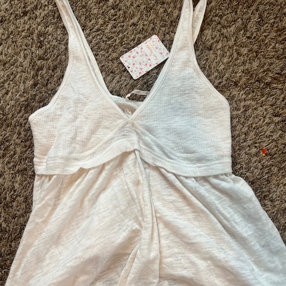 Free People Tops - NWT Free People womens angel food cream lightweight flowy tanktop blouse XS